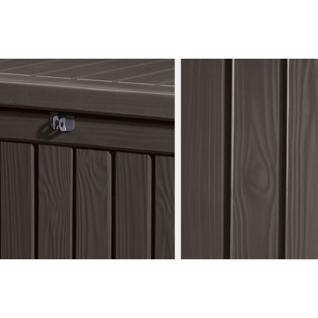 Keter Rockwood Garden Storage Box - Brown - 570L - Image 3