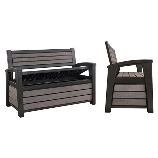 Keter Hudson Garden Storage Bench Duotech - Grey - 227L - Image 2