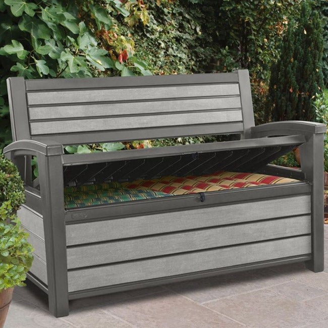 Keter Hudson Garden Storage Bench Duotech - Grey - 227L - Image 3