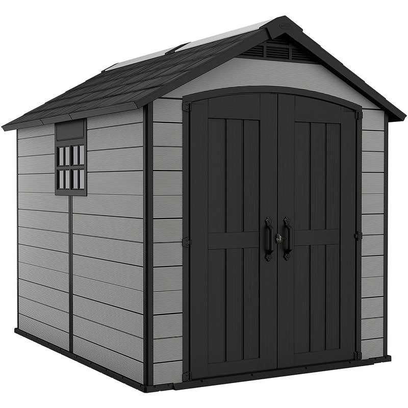 Keter Premier Apex Garden Shed 7.5ft x 9ft- Grey - Image 2