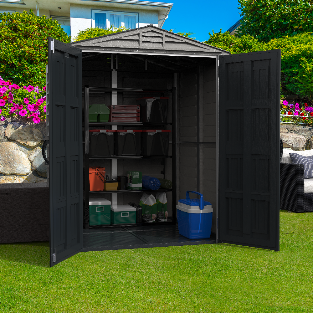 Duramax YardMate Plus - 5ft x 5ft Plastic Garden Shed in Grey - Image 3