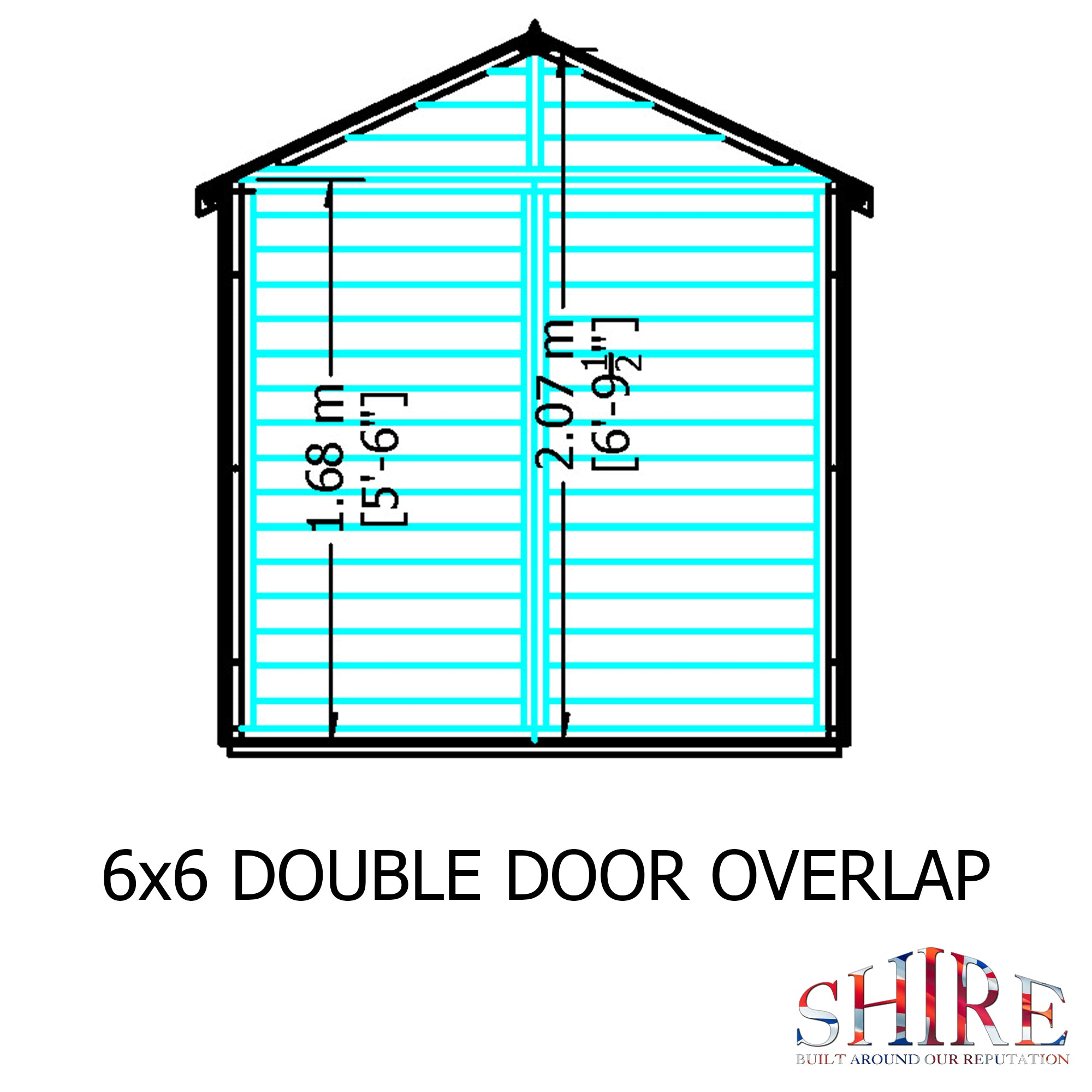 Shire Overlap 6ft x 6ft Windowless Shed with Double Doors - Image 6