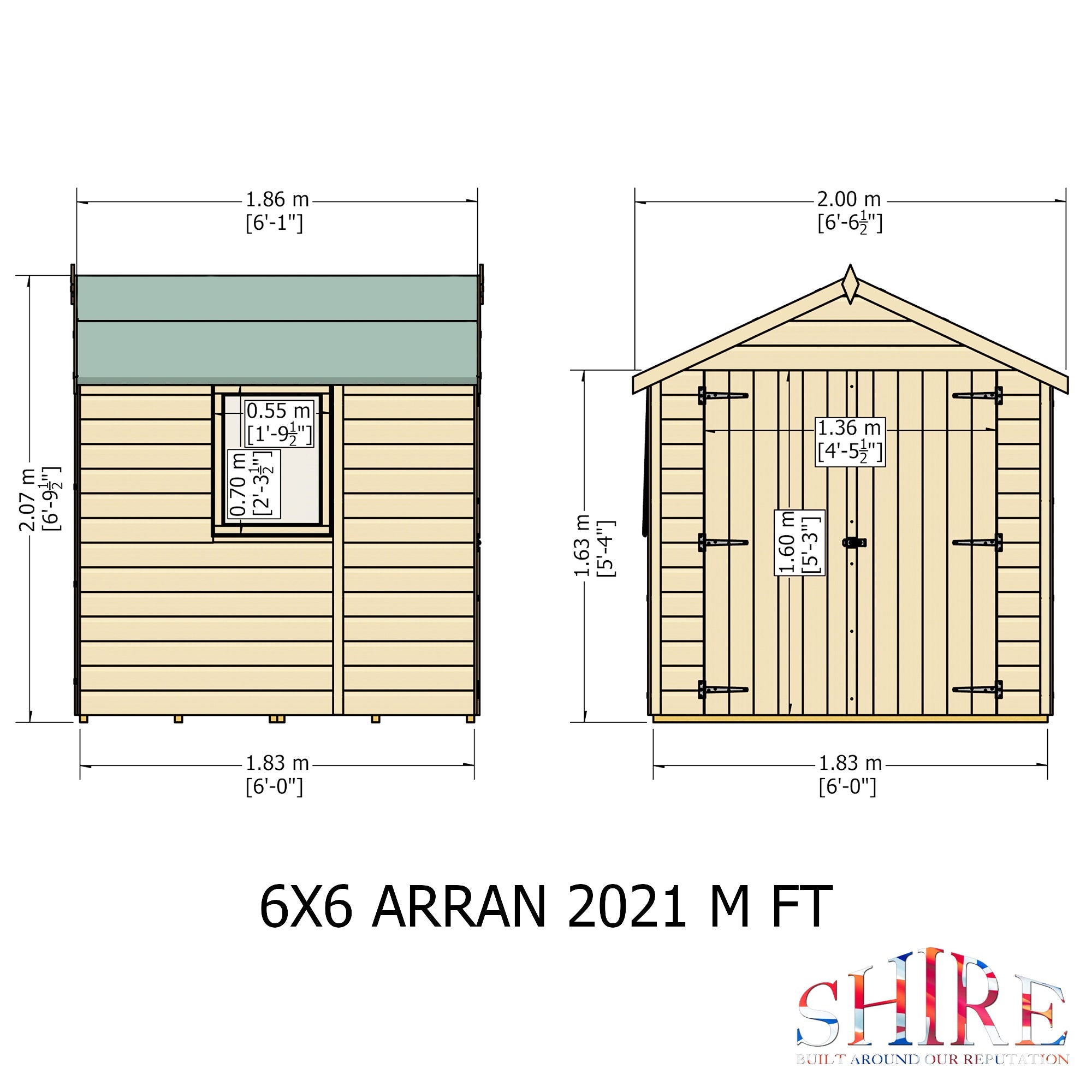 Shire Arran 6ft x 6ft Apex Shed - Image 9