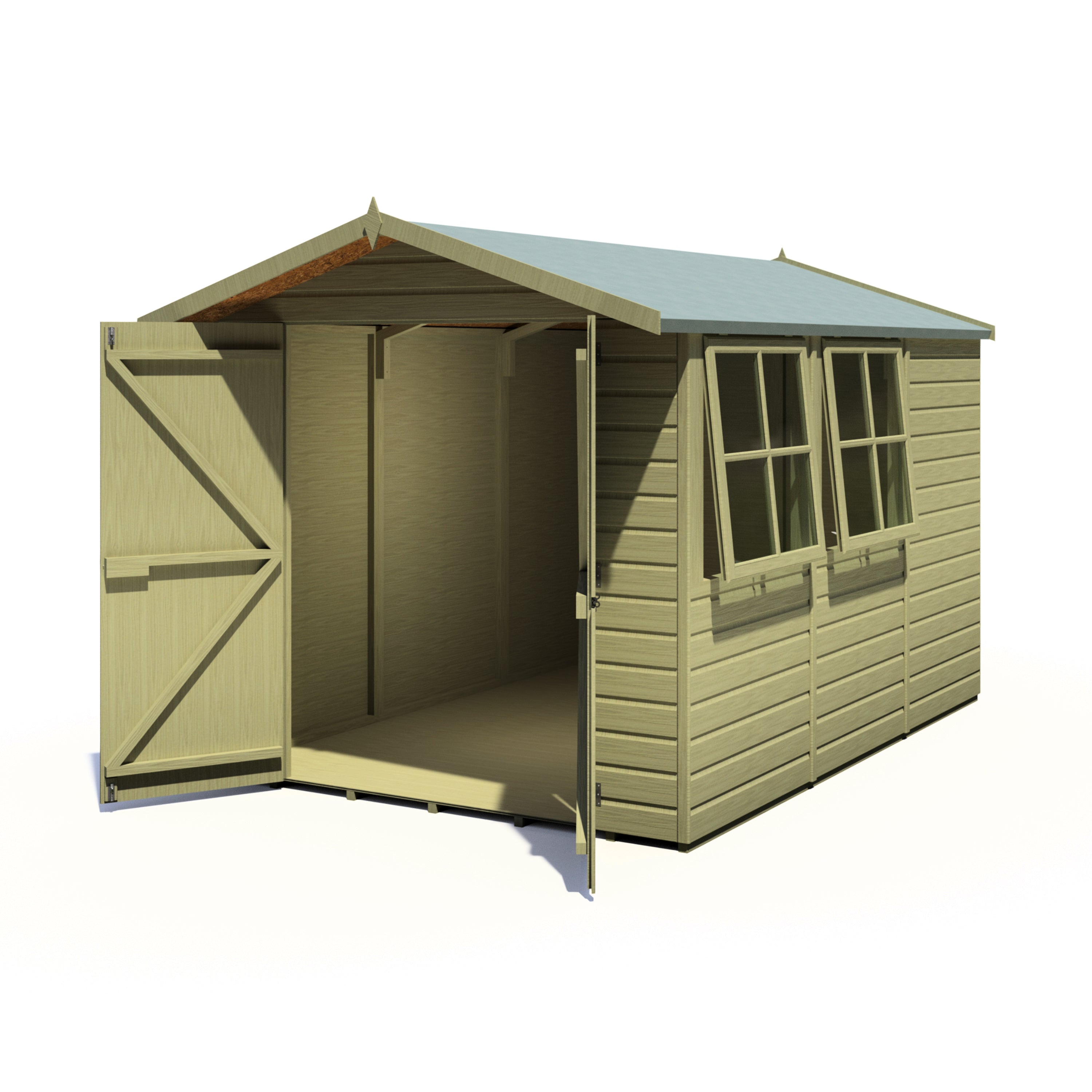 Shire Guernsey 10ft x 7ft Pressure Treated Apex Shed - Image 5