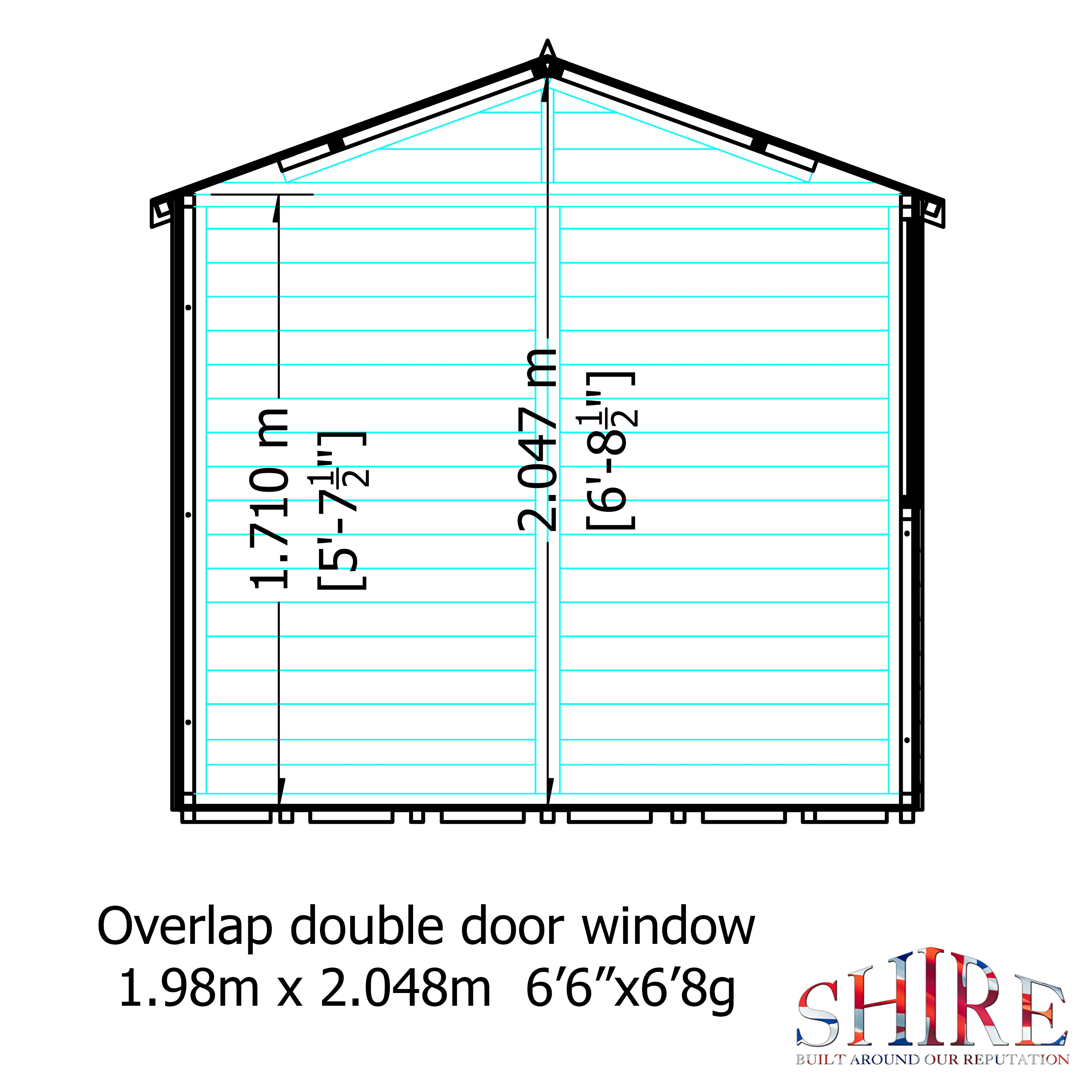 Shire Overlap 7ft x 7ft Shed with Double Doors - Image 5