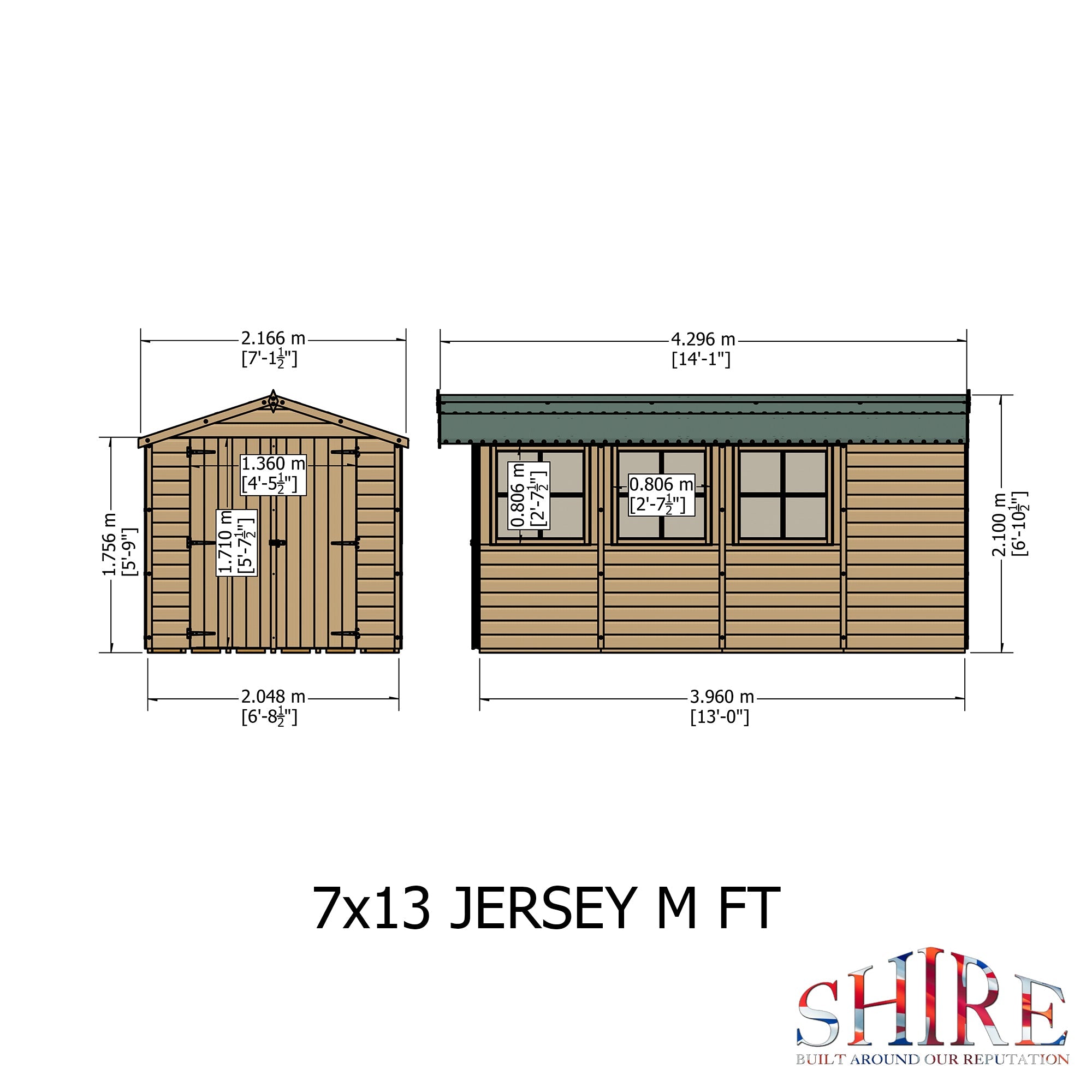 Shire Jersey 13ft x 7ft Pressure Treated Apex Shed - Image 7