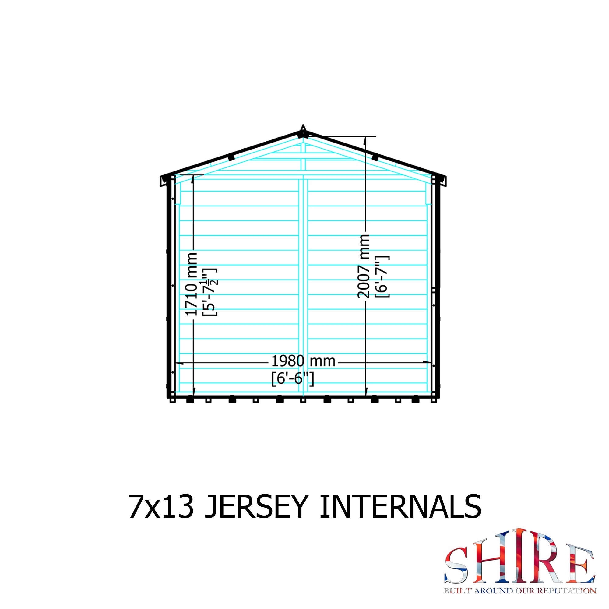 Shire Jersey 13ft x 7ft Pressure Treated Apex Shed - Image 6