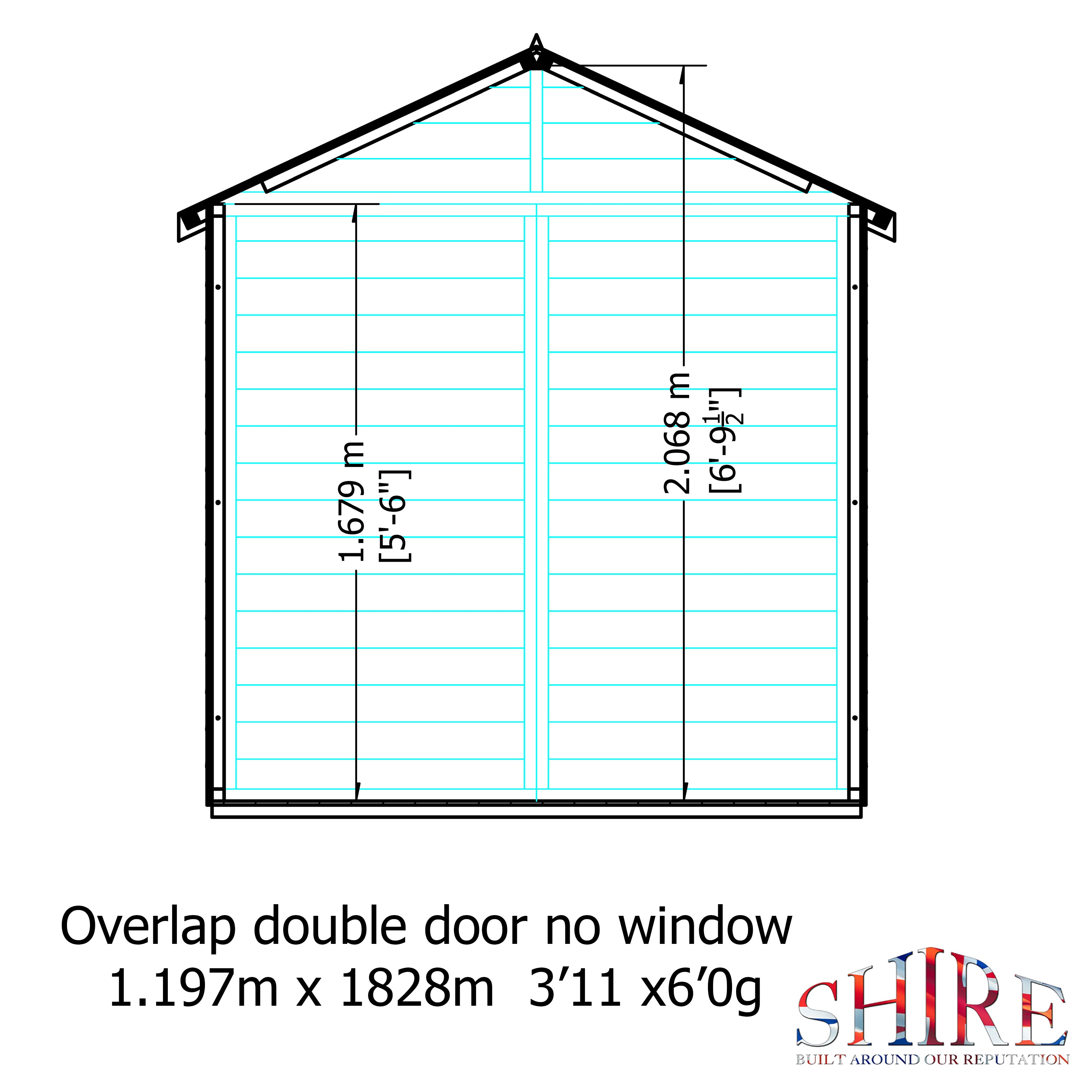 Shire Overlap 4ft x 6ft Pressure Treated Shed - Windowless - Image 5