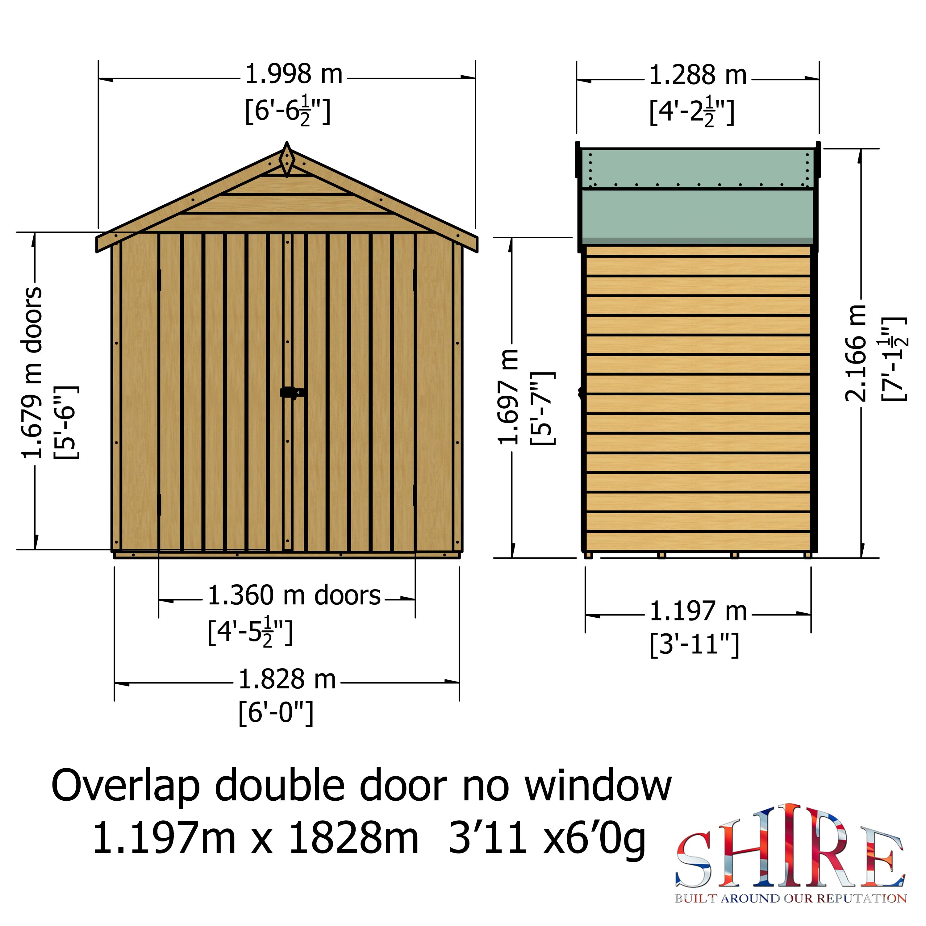 Shire Overlap 4ft x 6ft Pressure Treated Shed - Windowless - Image 6