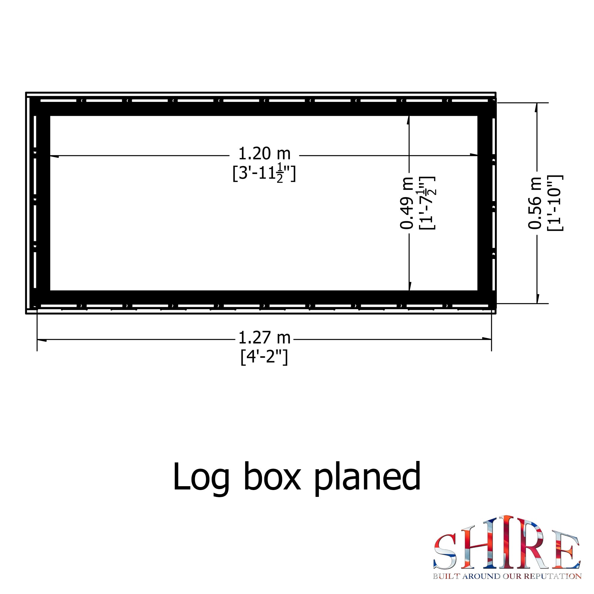 Shire Pressure Treated 4ft x 2ft Log Box - Planed Timber - Image 5