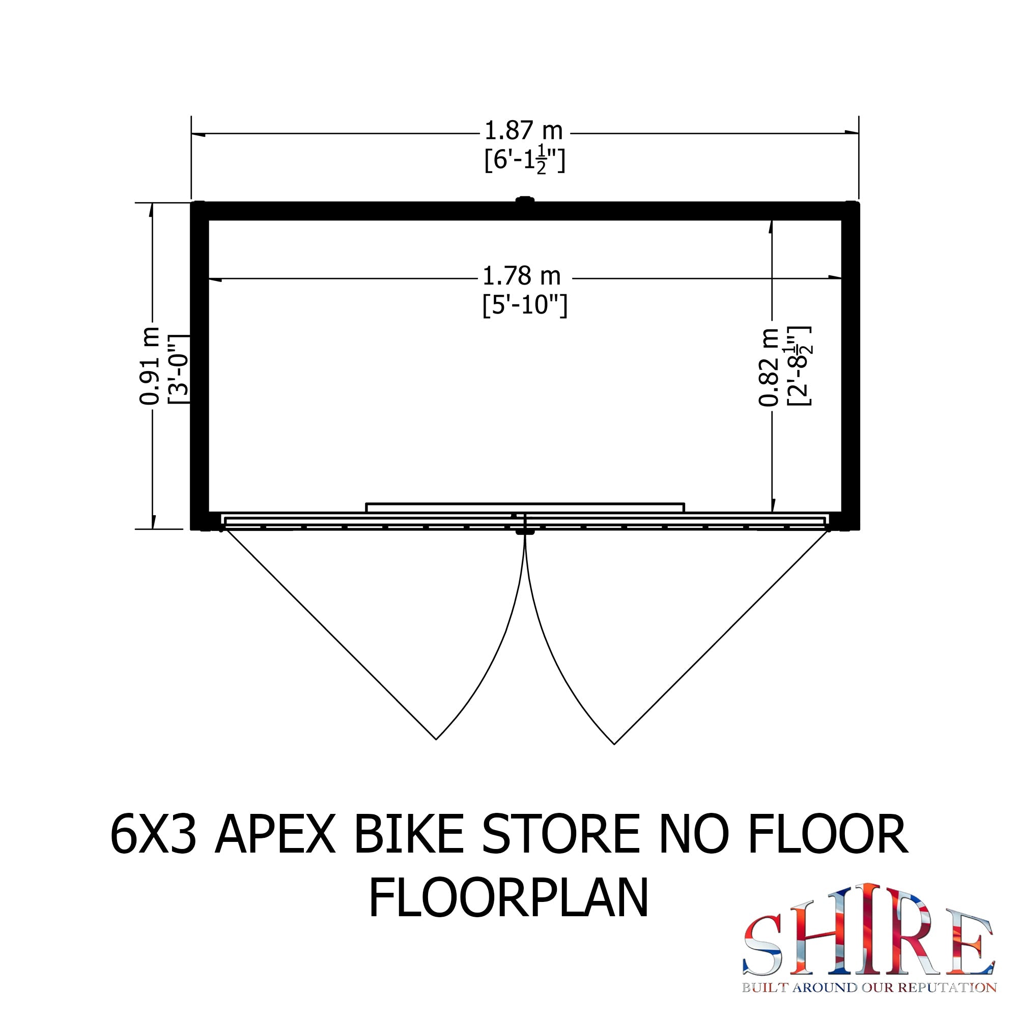 Shire Shiplap 3ft x 6ft x 4ft 8in Bike Storage - No Floor - Image 5