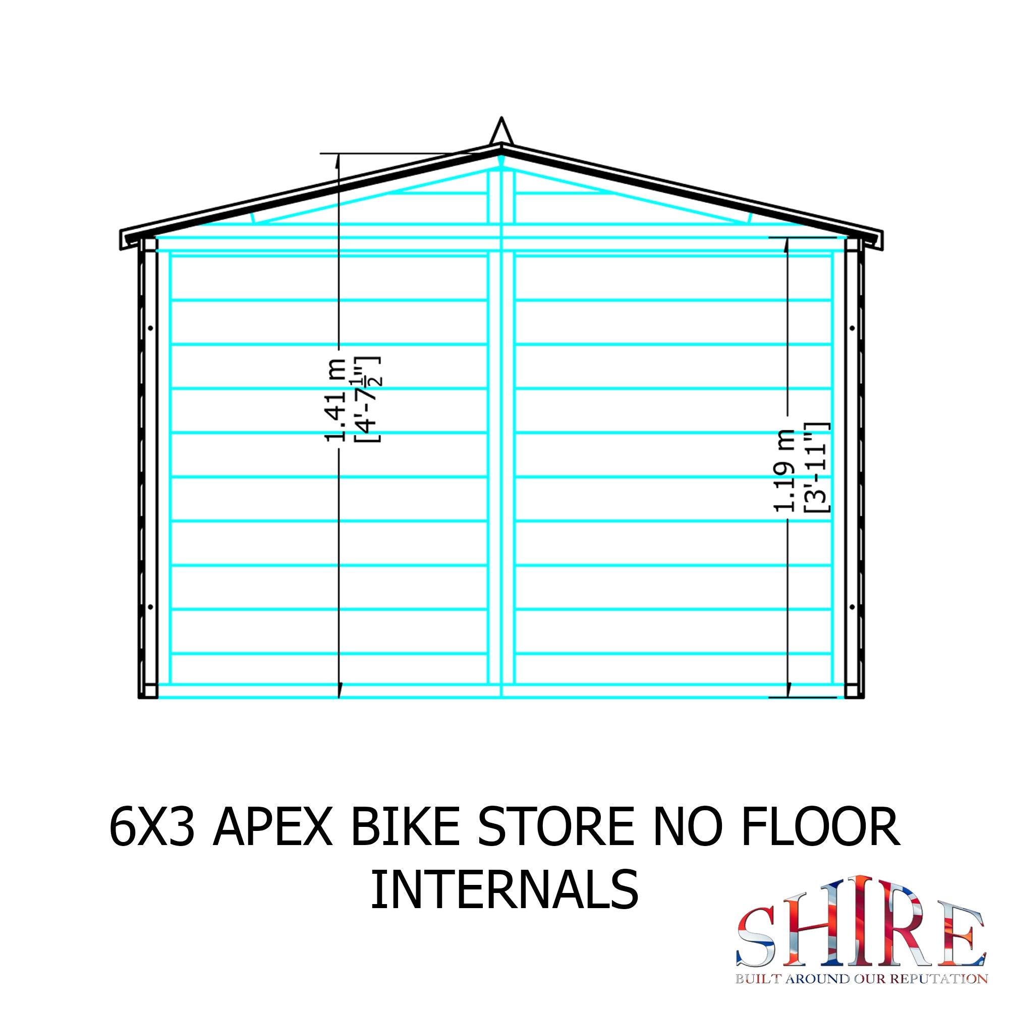 Shire Shiplap 3ft x 6ft x 4ft 8in Bike Storage - No Floor - Image 6