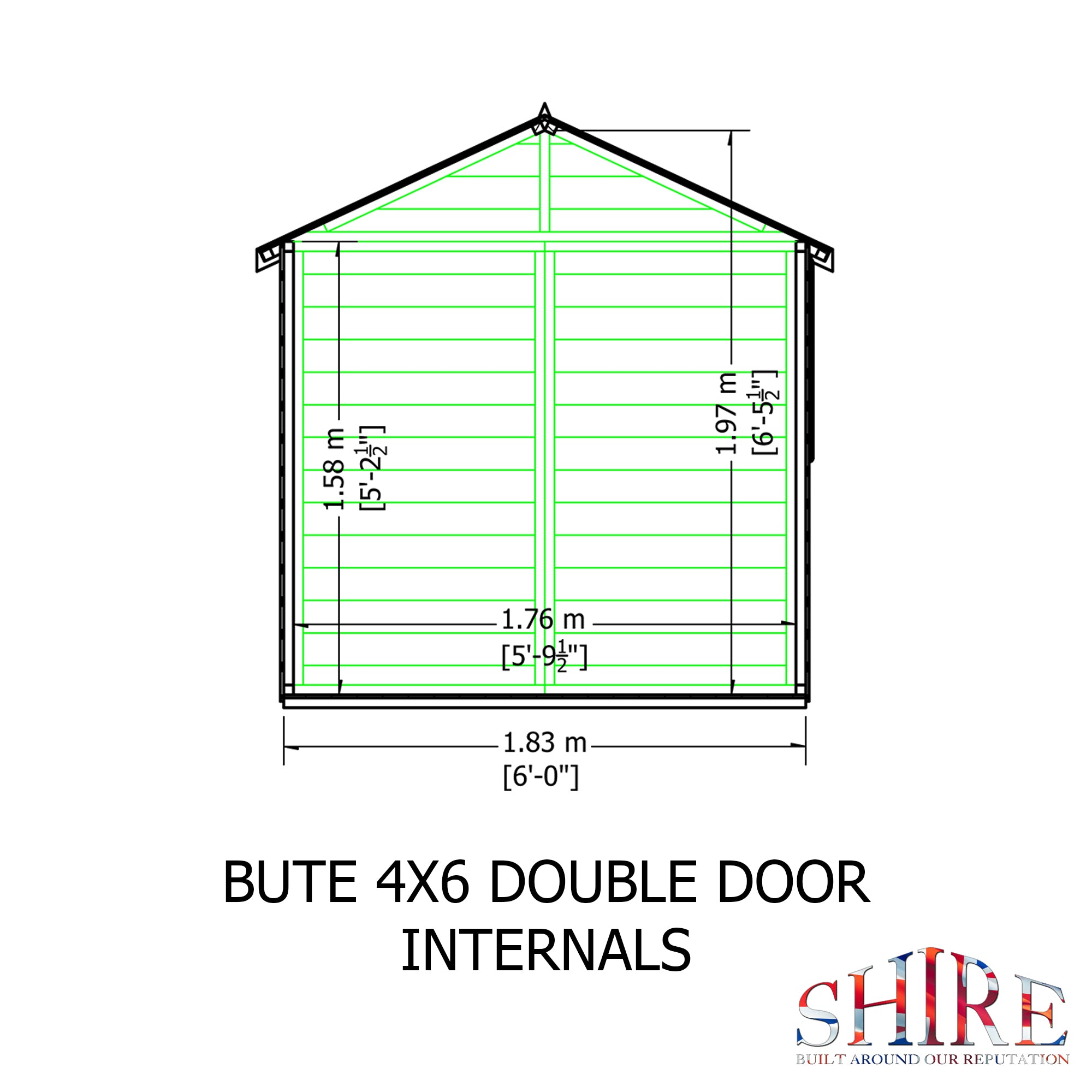 Shire Shiplap 4ft x 6ft Apex Garden Shed (Double Doors) - Image 6