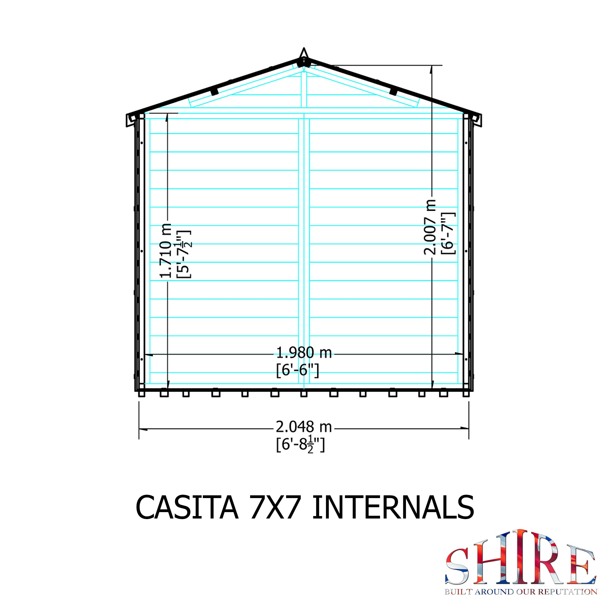 Shire Casita 7ft x 7ft Apex Garden Shed - Image 6