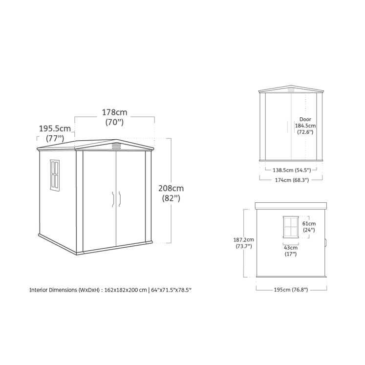 Keter Factor Apex Garden Shed 6ft x 6ft - Beige - Image 7