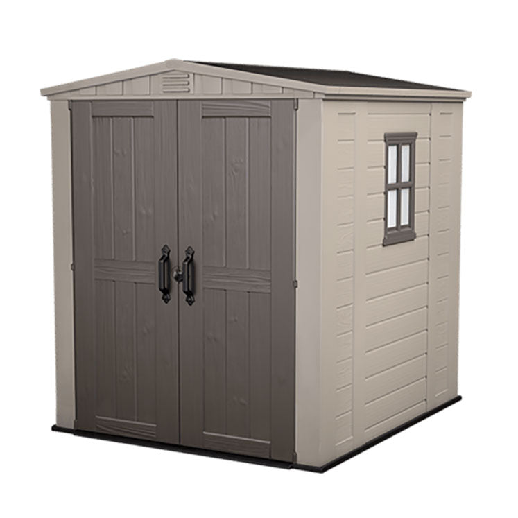 Keter Factor Apex Garden Shed 6ft x 6ft - Beige - Image 2