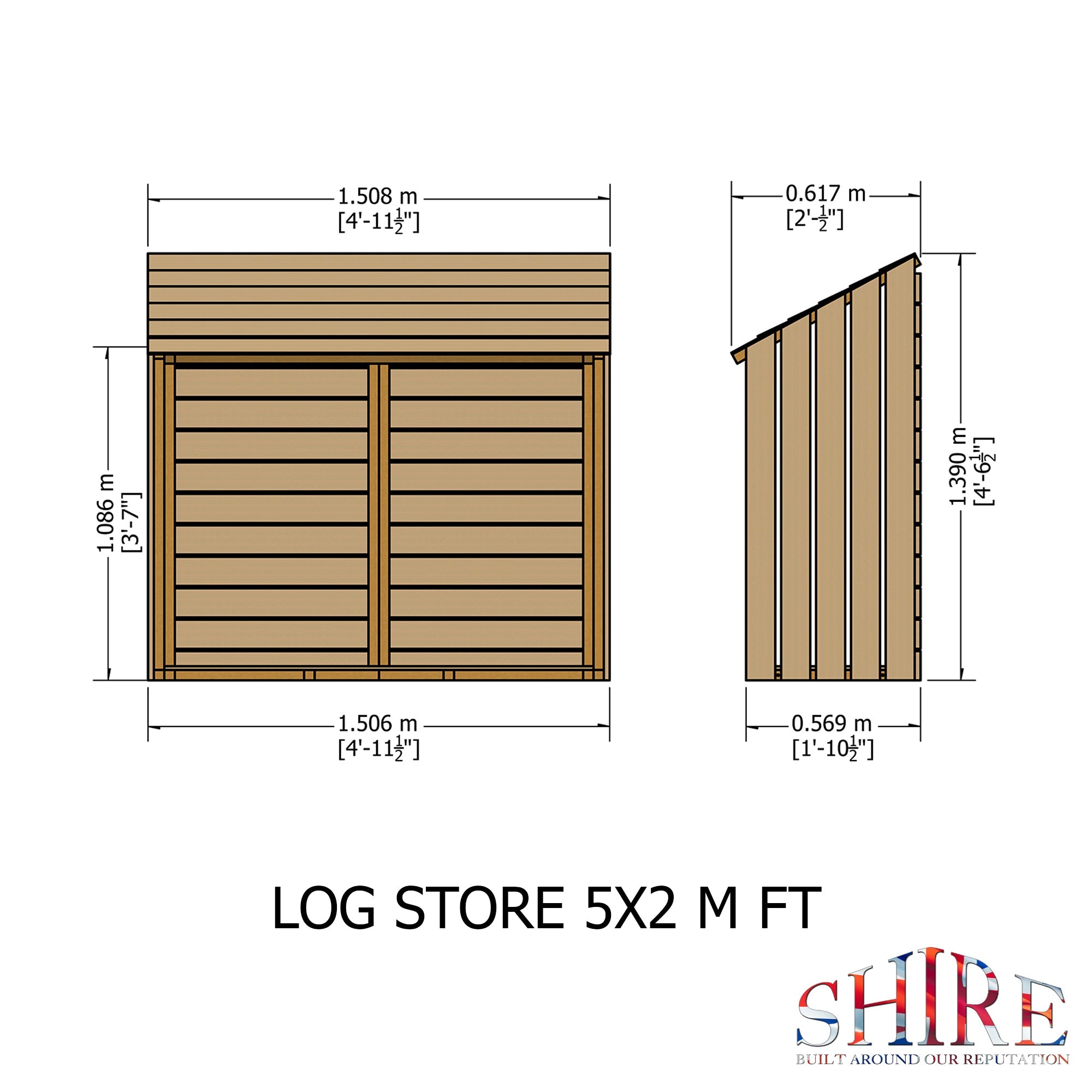 Shire 5ft x 2ft Log Store - Image 4