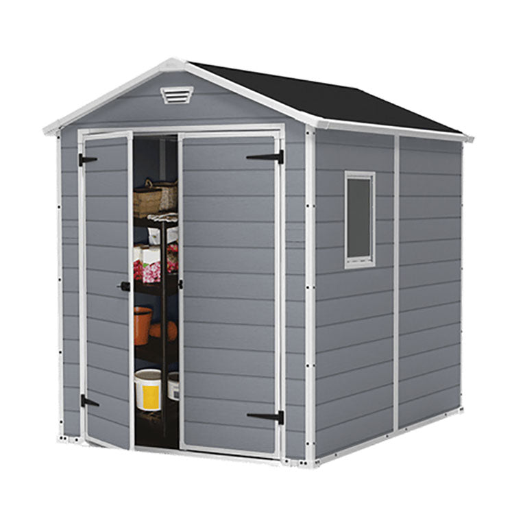 Keter Manor Apex Garden Shed 6ft x 8ft - Grey - Image 3