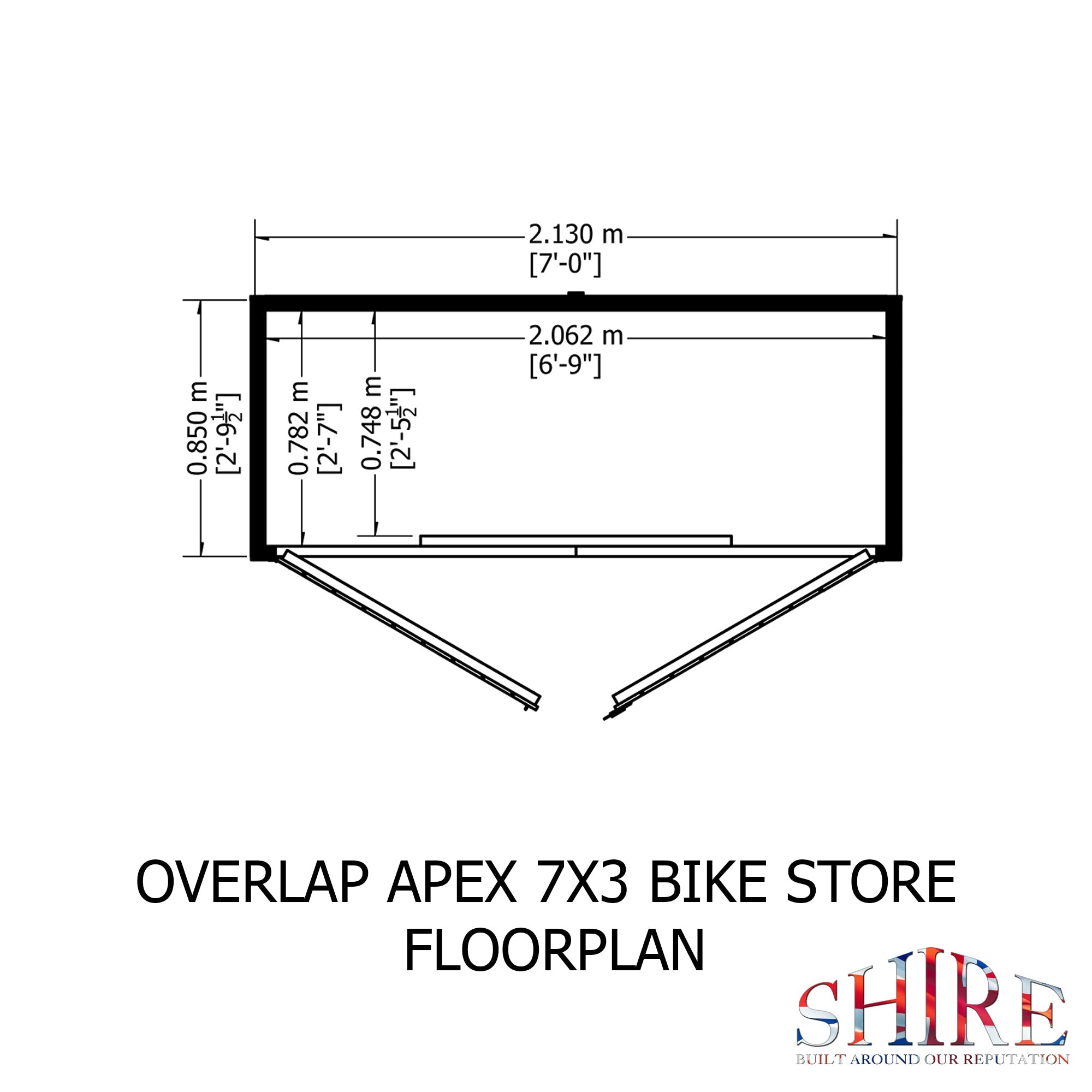 Shire Overlap 7ft x 3ft Apex Bike Store - Image 4
