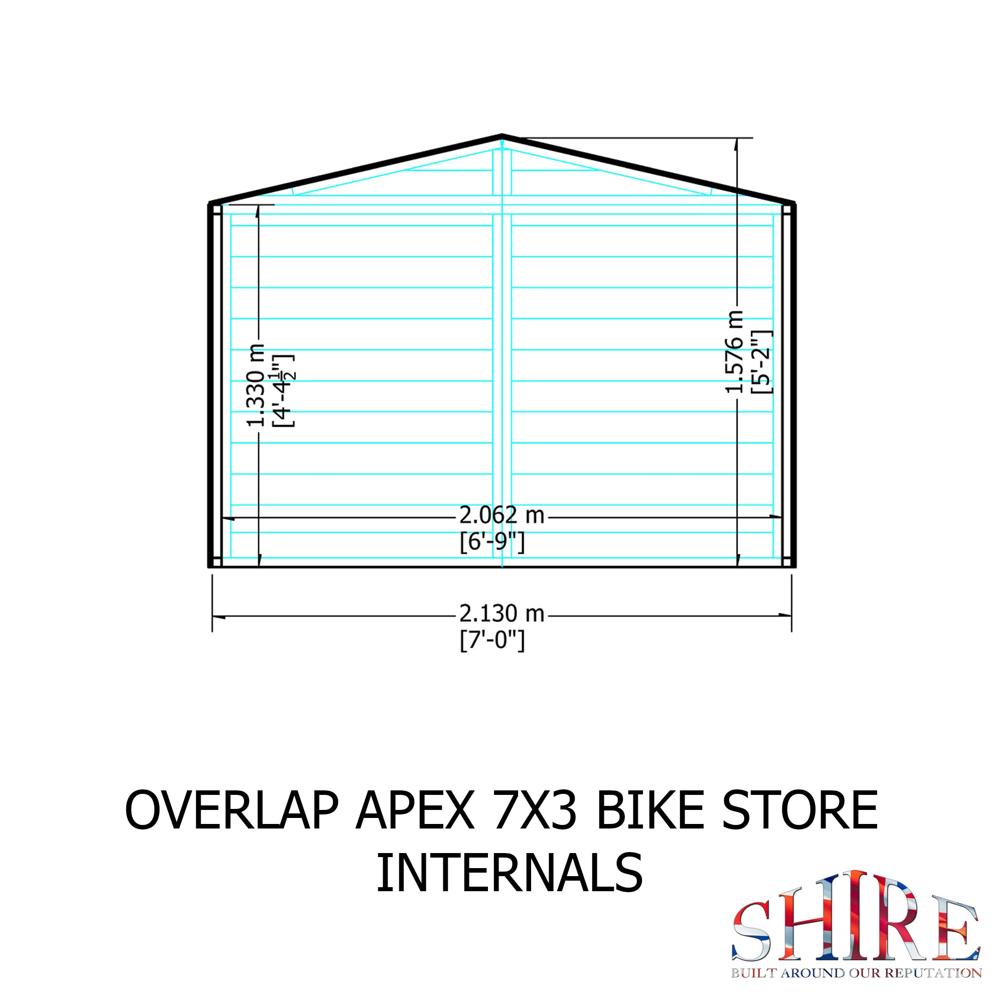Shire Overlap 7ft x 3ft Apex Bike Store - Image 5