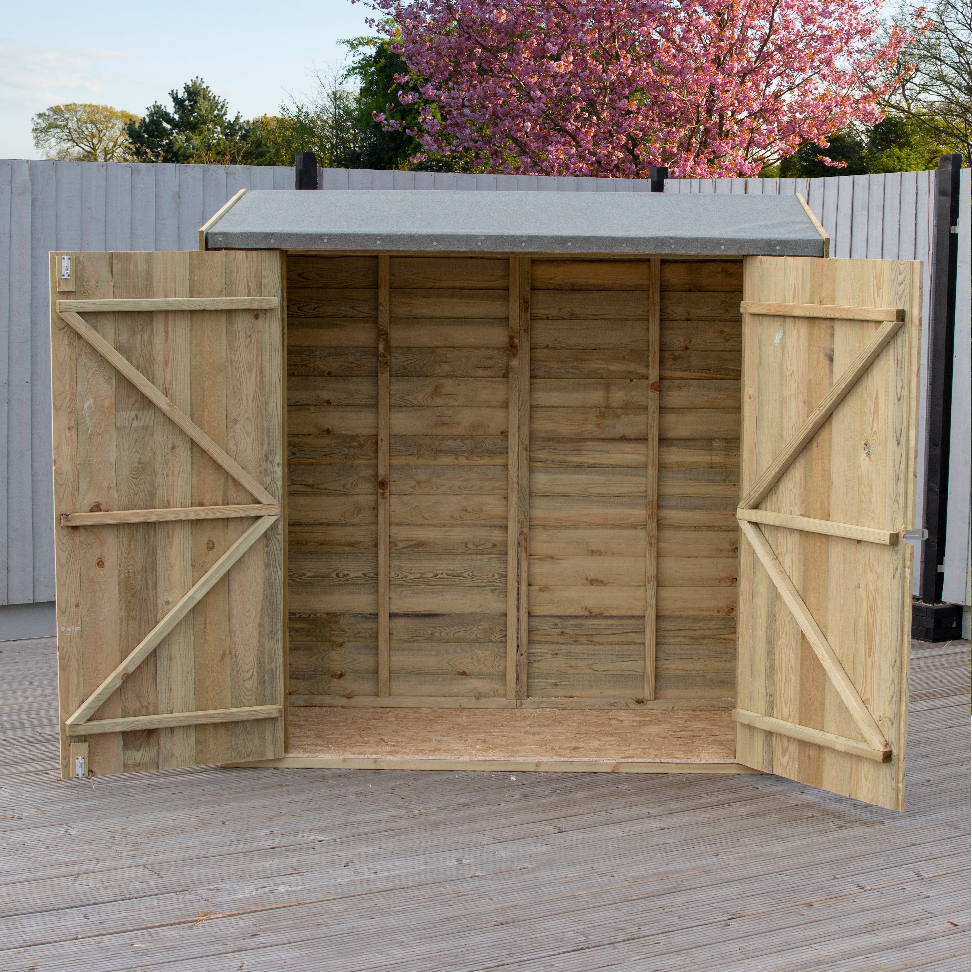 Shire Pent Overlap 3ft x 6ft Shed with Double Doors - Pressure Treated - Image 2