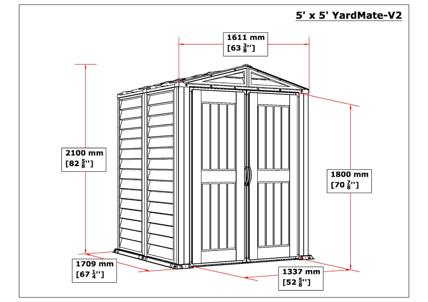 Duramax YardMate Plus - 5ft x 5ft Plastic Garden Shed in Grey - Image 8
