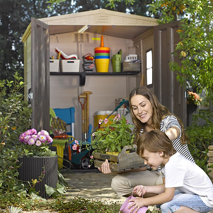 Keter Factor Apex Garden Shed 6ft x 6ft - Beige - Image 3